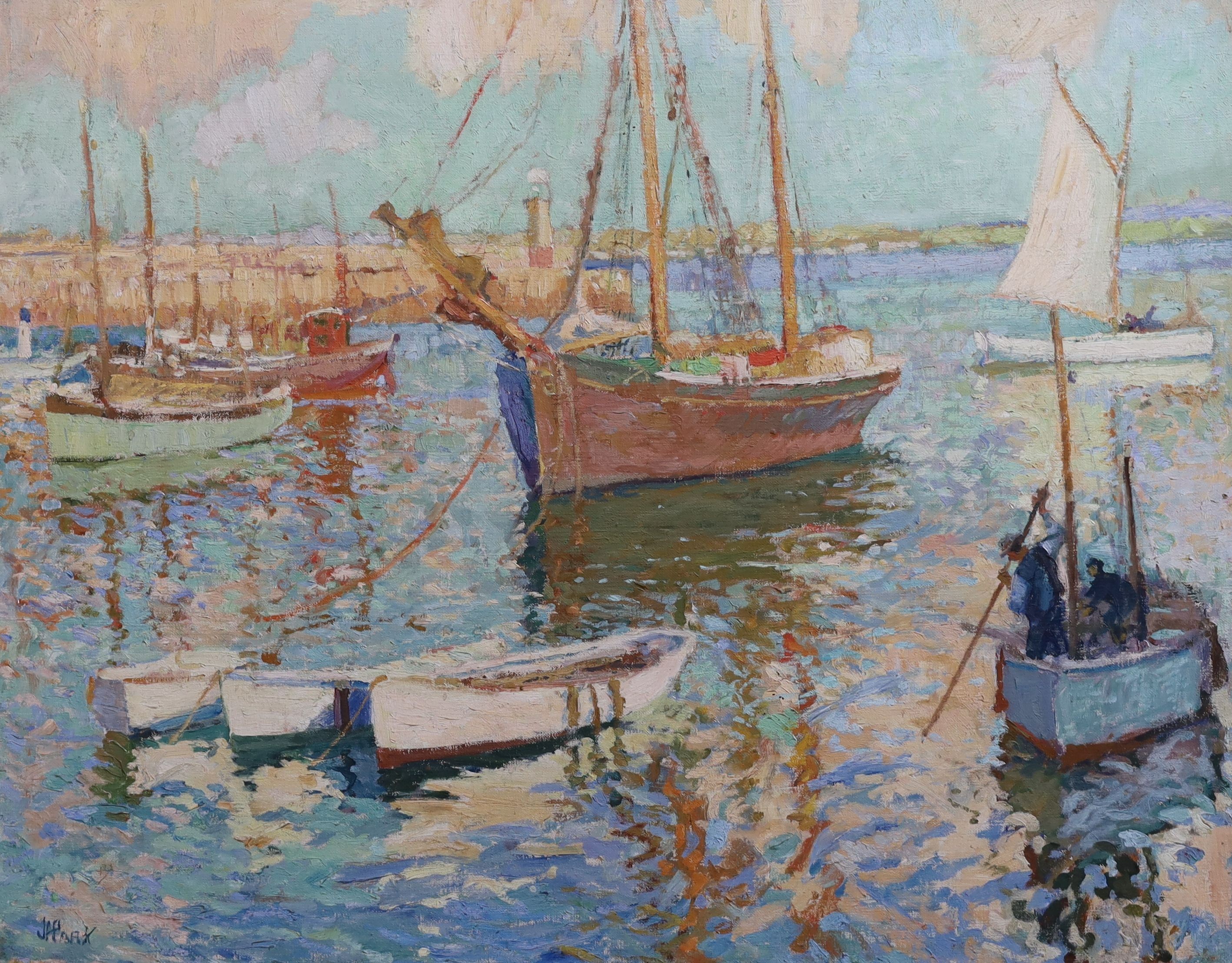 John Anthony Park (1878-1962), The harbour, St Ives, oil on canvas, 60 x 75cm